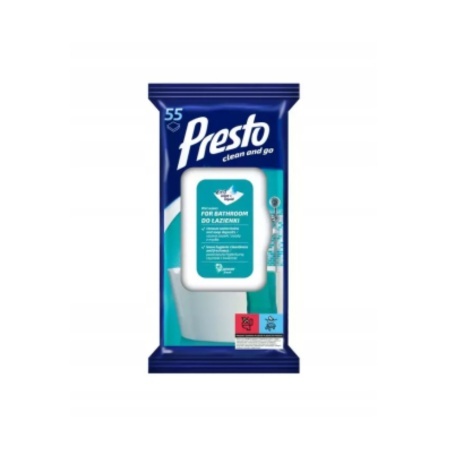 Presto ściereczki nasączone 55szt. do łazienek