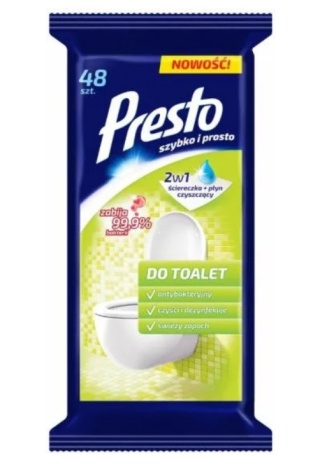 Presto ściereczki nasączone 48szt. do toalet