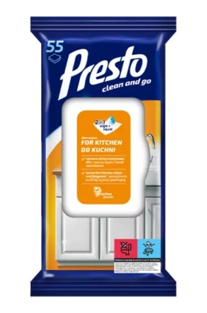 Presto ściereczki nasączone 55szt. do kuchni